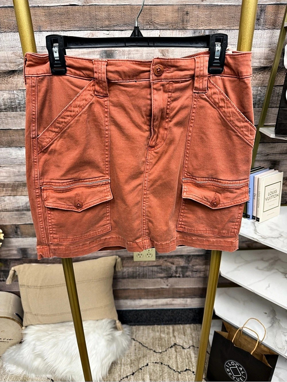 Liverpool Los Angeles Salmon Cargo Mini Skirt